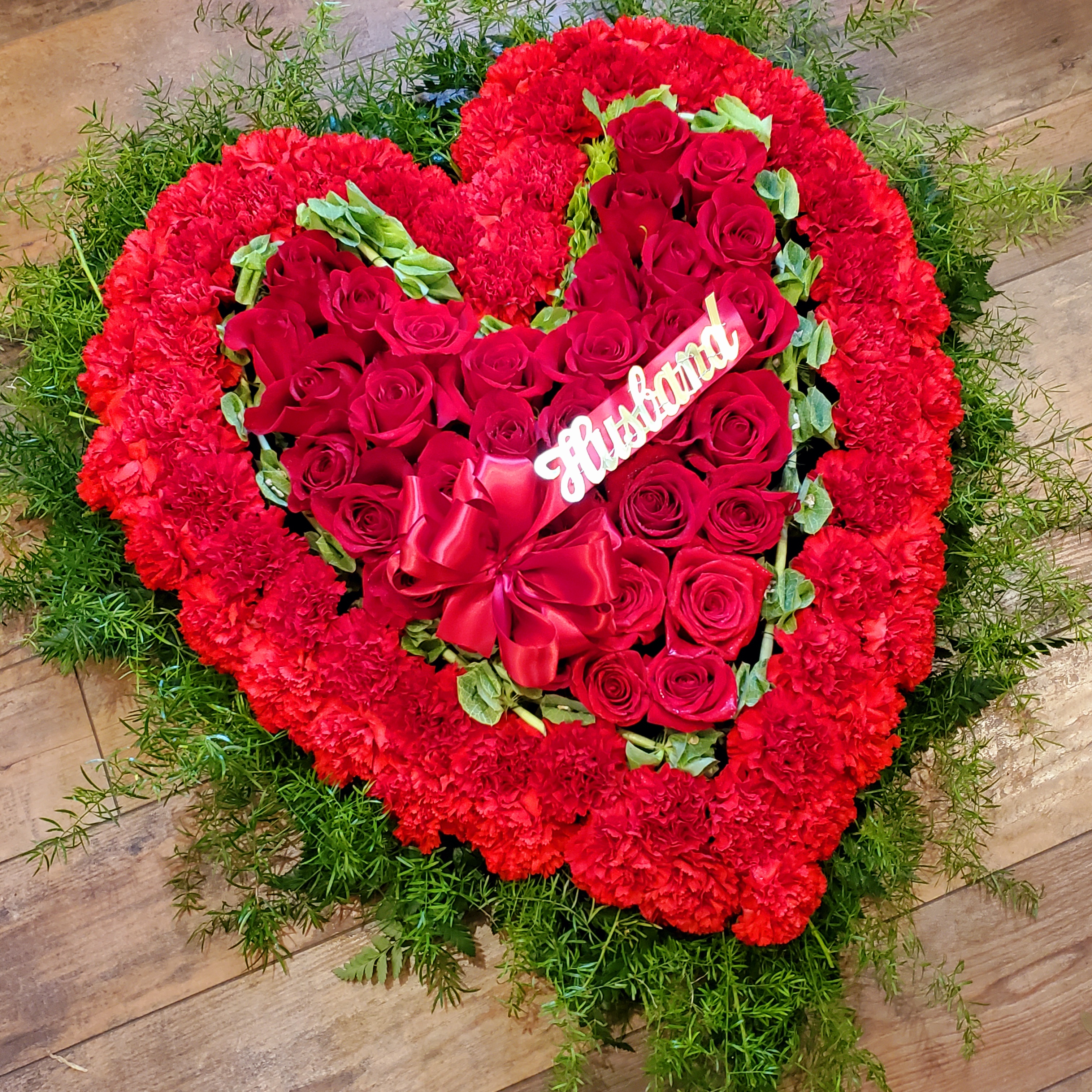 Heart Wreath in Sunflowers in Walpole MA - Flowers & More Design