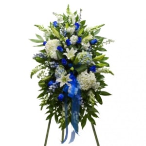 Blue Without You Mixed Standing Spray Flower Bouquet
