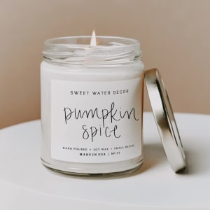 Pumpkin Spice Soy Candle - Clear Jar - 9 oz Flower Bouquet