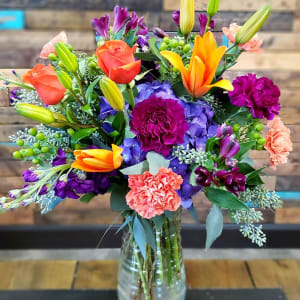 Purple+Orange=Happy Flower Bouquet