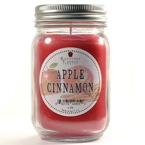 Pint Mason Jar Apple Cinnamon Candle Flower Bouquet