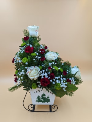 Christmas Sleigh Flower Bouquet