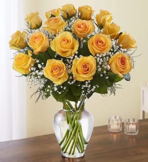  Premium Long Stem Yellow Rose Flower Bouquet