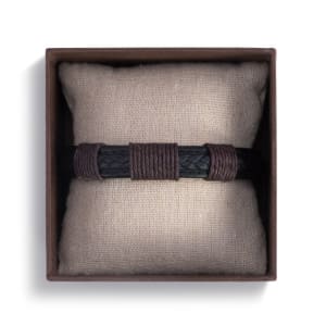 Journey Men's Black Leather Adjustable Bracelet