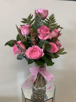 One Dozen Pink Roses