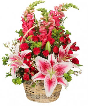 100% Lovable Basket of Flowers Flower Bouquet