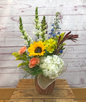 Wicker and Willow Fresh Floral Arrangement
