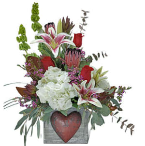 Love From The Heart Flower Bouquet