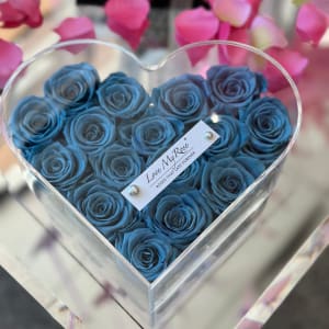 Acrylic Forever Roses Heart Teal