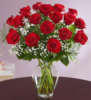 Three Dozen Red Roses in a Vase  Flower Bouquet