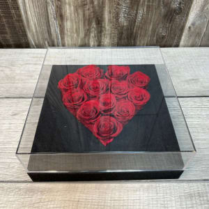 Rose Heart in Acrylic Frame 