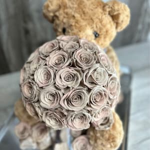 Forever Rose Bear in Acrylic Case