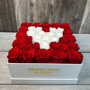 Square Box Heart Forever Rose