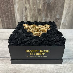 Square Box Heart Forever Rose Flower Bouquet
