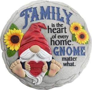 Family Gnome Stepping Stone Flower Bouquet