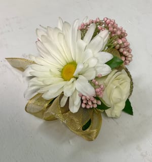 Daisy and Rose Corsage Flower Bouquet