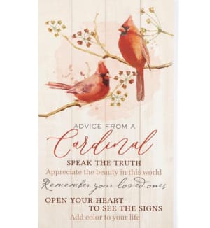 Wisdom From a Cardinal Wall Plaque Flower Bouquet