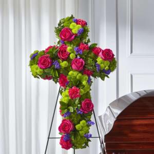 The Tribute Rose Floral Cross Flower Bouquet