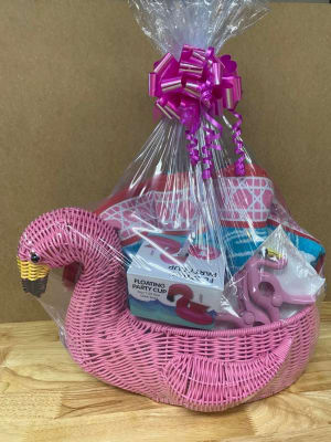 Pink Flamingo Gift Basket 