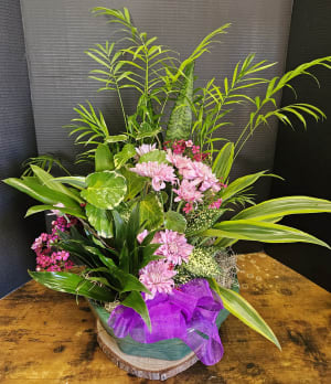 12" Ceramic dishgarden with added flowers Flower Bouquet