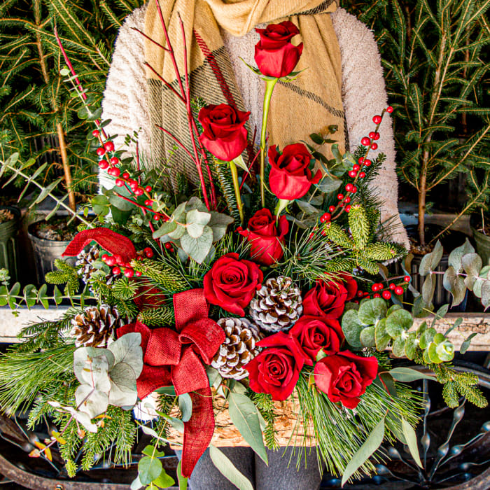 Traditional Christmas Centerpiece Flower Delivery Baltimore MD The