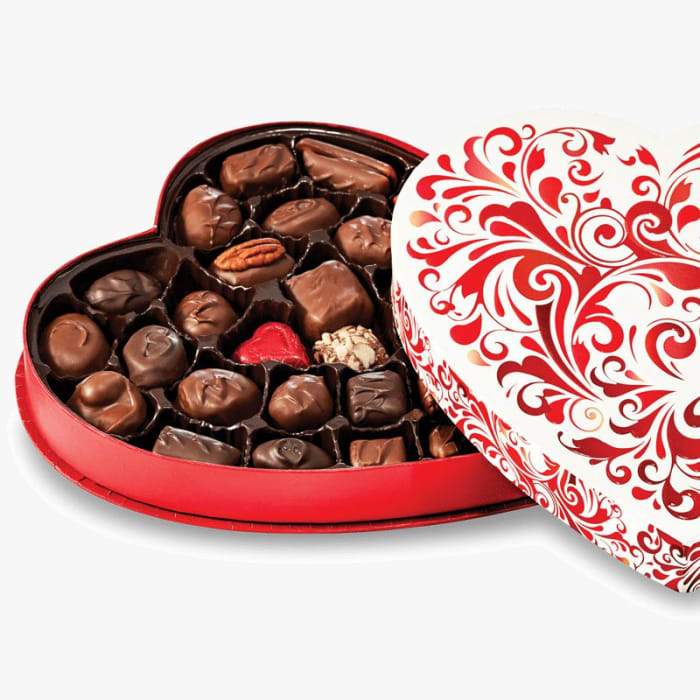 Red Swirl Heart – Assorted Chocolates
