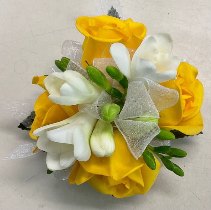 Yellow and White Corsage