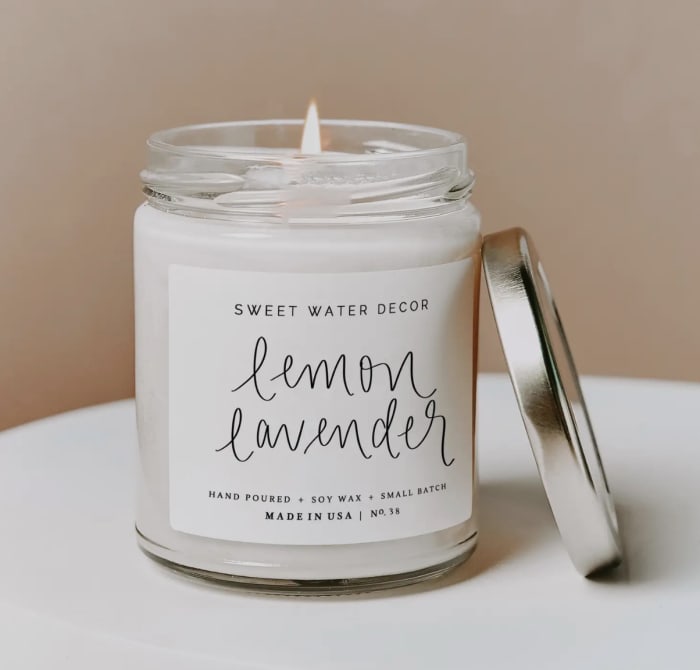 Lemon Lavender Soy Candle - Clear Jar - 9 oz