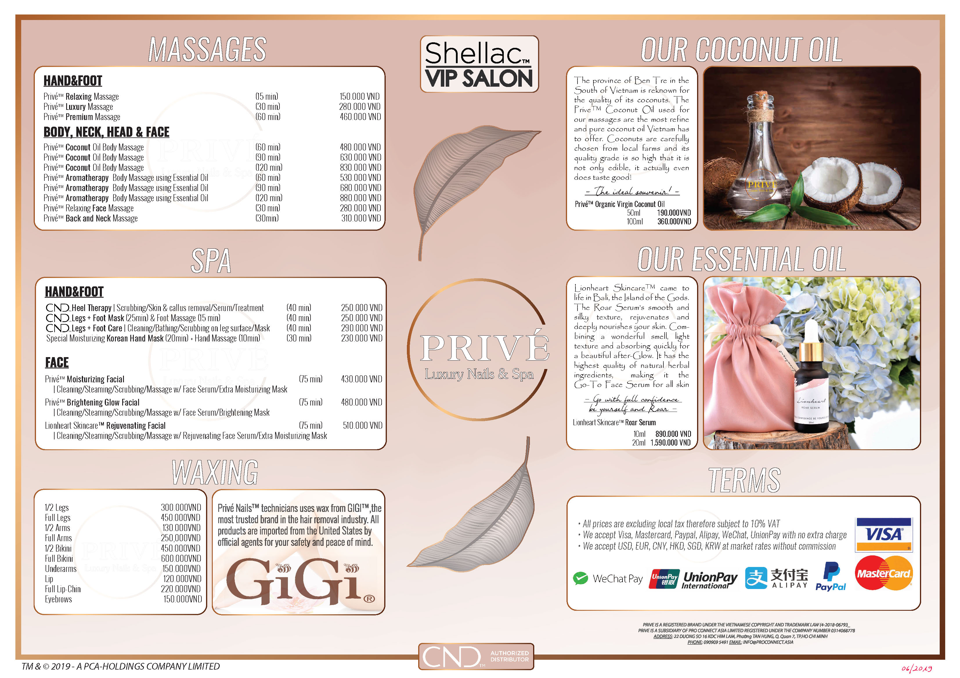 PRIVE NAILS SERVICE MENU - LUXURY NAIL AND SPA BOUTIQUE