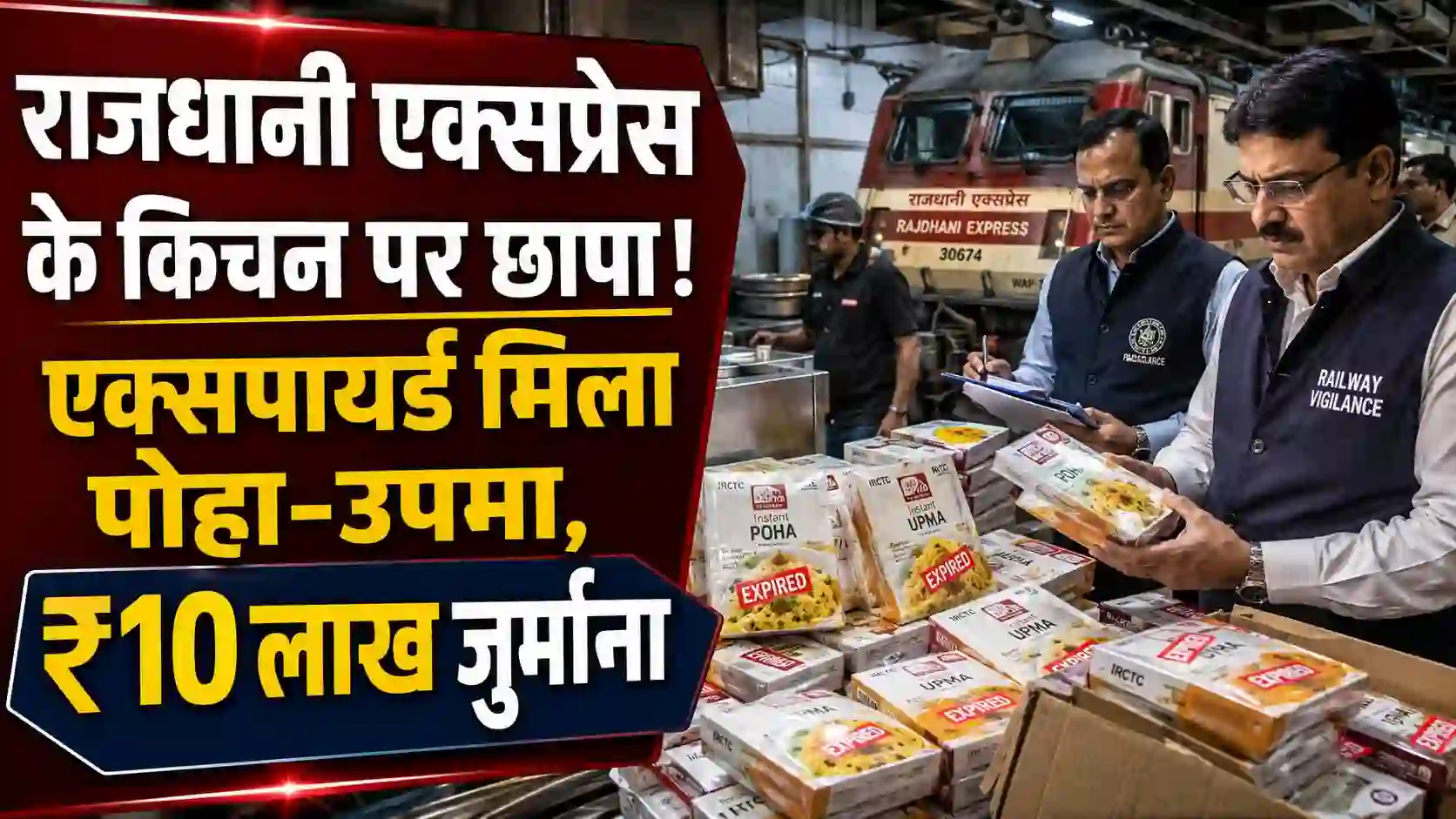 Swarna Jayanti Rajdhani Express Raid: राजधानी एक्सप्रेस के बेस किचन पर छापा; एक्सपायर्ड मिला हल्दीराम पोहा-उपमा, रेलवे ने ठोका ₹10 लाख का जुर्माना