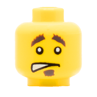 Homme Visage Jaune Inquiet Bouc marron foncé (1310) - Lego