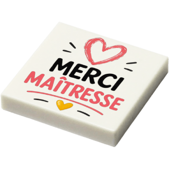 Plaque - "Merci maîtresse" (R067) - plaque Lego imprimée