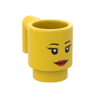 Figurine personnalisée - Boisson - tasse mug visage féminin - brique Lego imprimée - brique Lego imprimée, fan de lego, femme, afol, kfol