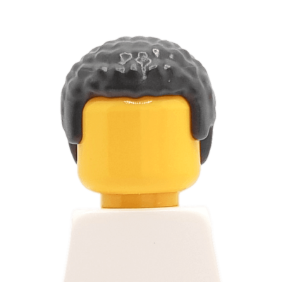 Cheveux courts noir - bouclés (2427) - Lego 