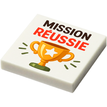 Plaque - "Mission réussie" (R104) - plaque Lego imprimée
