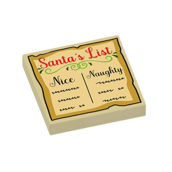 Figurine personnalisée - La liste des enfants du Père Noël - brique Lego imprimée