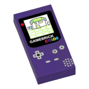 Figurine personnalisée,  High Tech - Console "Gamebrick" bleu foncé gameboy color,  brique Lego imprimée