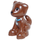 Cadre briques Lego Chien – assis taille moyenne marron foncé avec collier