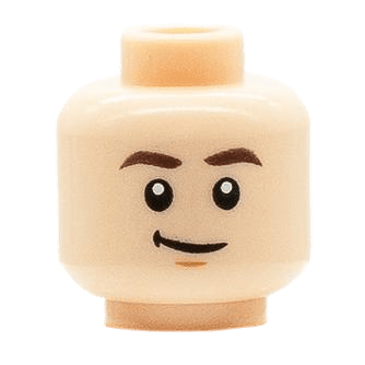 Homme - Visage beige - Sourire en coins (B1607)