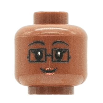 Femme - Visage Marron Foncé - Rouge a lèvres et lunettes (MF1502)