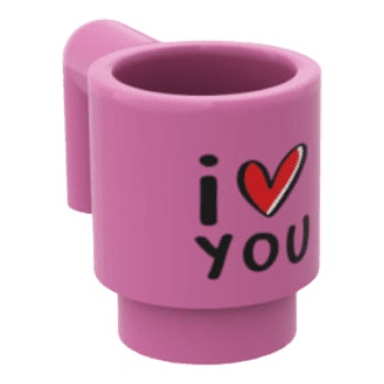 tasse Lego imprimee i love you sur tasse lego rose St Valentin cadeau couple