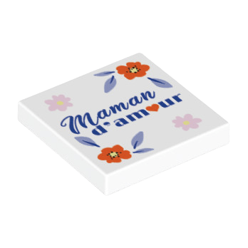 Figurine personnalisée - Plaque - "Bonne Fête Maman" coeur rouge - plaque Lego personnalisée, fête des mères, bonne fête Maman 