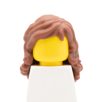 Cheveux longs ondulés châtain foncé (2231) - Lego