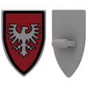 Jouet - Accessoires - Bouclier chevalier aigle - rouge et argenté (J052) - marque compatible