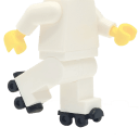 Sport - Accessoires - Paire de rollers noirs clipsables sous les pieds (P037) - Lego