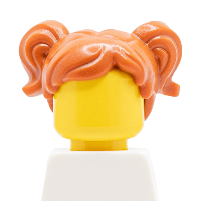 Cheveux mi-longs roux- deux couettes (2331) - Lego