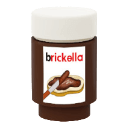Figurine personnalisée, Aliment - Pâte à tartiner Nutelbrik avec cuillère - Brique Lego imprimée