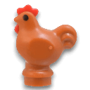 Cadre briques Lego Oiseau - poule marron   