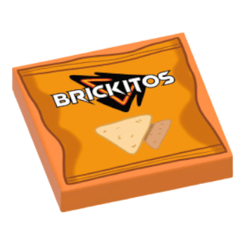 Figurine personnalisée -  Aliment - Paquet de chips Brickitos - Plaque Lego imprimée, doritos