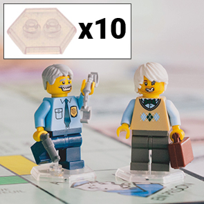 Socles transparents pour Lego pions de figurines personnalisées lot par 10